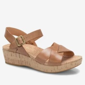 Kork-Ease Brown Leather Wedge Sandals